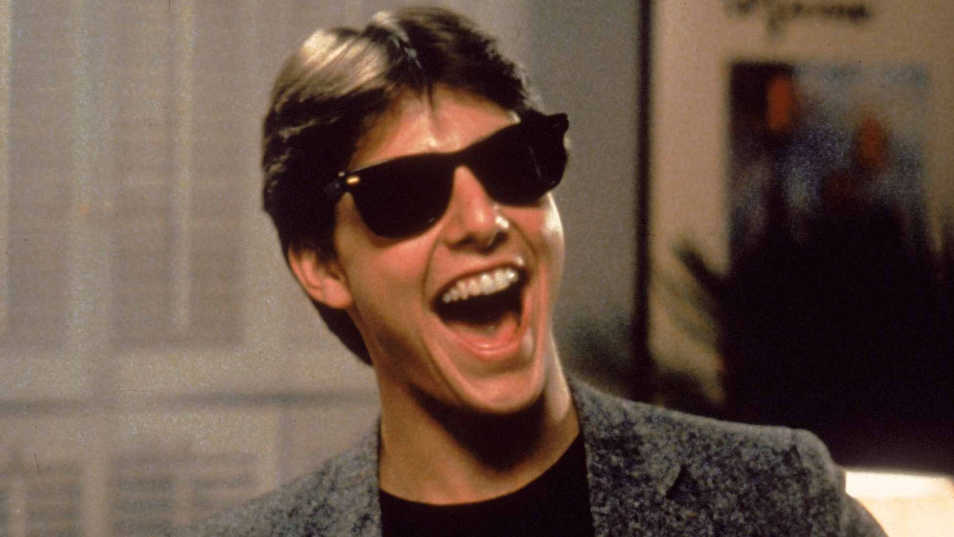 Tom Cruise wearing Ray-Ban sunglasses in Risky Business