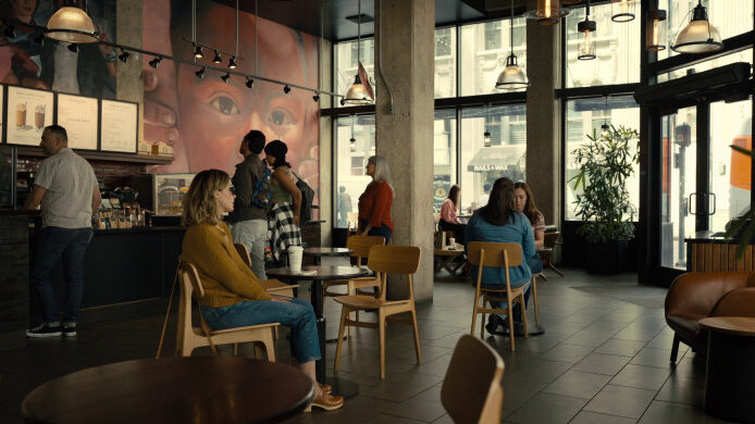 Scene from Platonic filmed in a Starbucks location