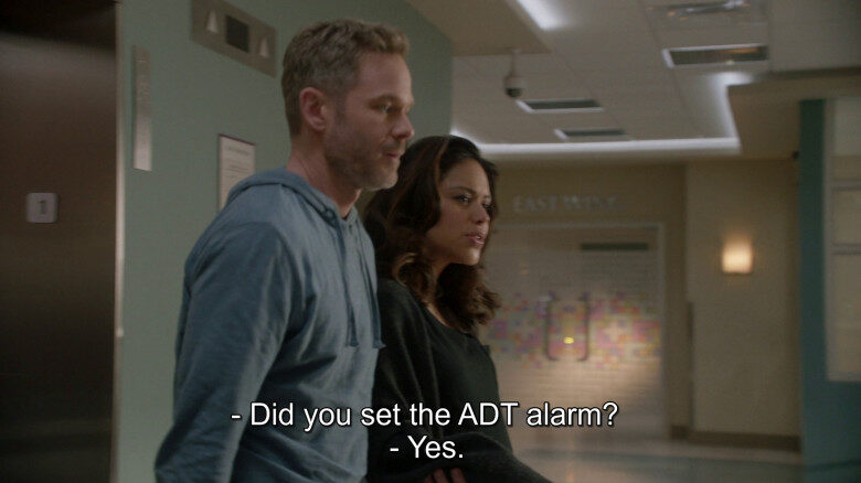 The Rookie features a verbal mention of ADT Alarms.
