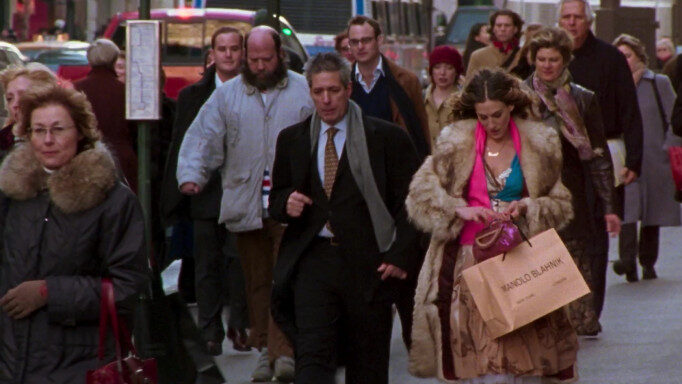 Manolo Blahnik Fashion Designer Shopping Bag Held by Sarah Jessica Parker as Carrie Bradshaw in Sex and the City