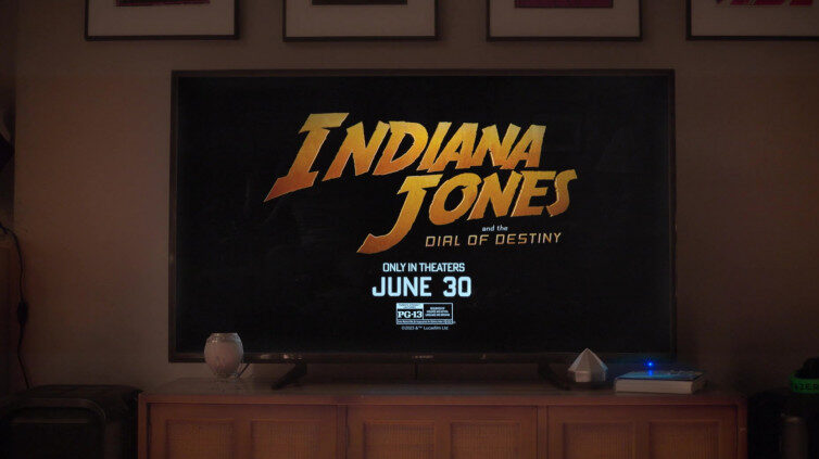 A promotion for the 2023 movie Indiana Jones and the Dial of Destiny appears in Grown-ish