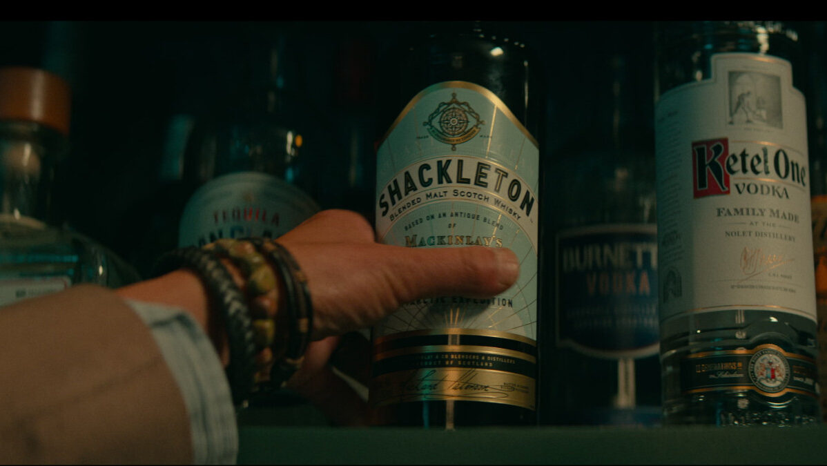 Shackleton Whisky Blended Malt Scotch Whisky and Ketel One Vodka Bottles in The Afterparty